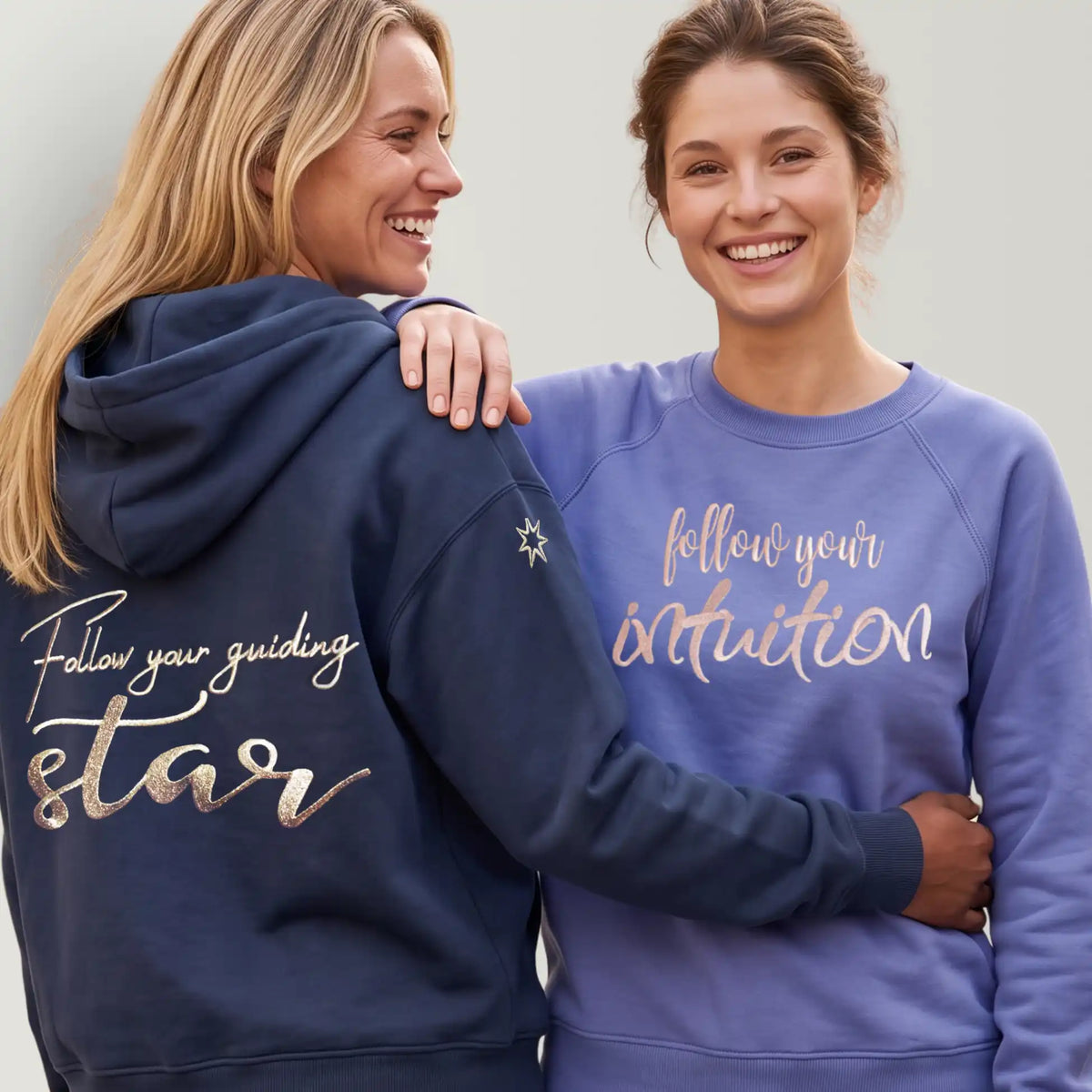 Damen Stickerei Pullover und Sweatjacke Damen Baumwolle mit Affirmation - spirituelle Damenmode mit Stickerei