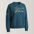 Bio Sweatshirt mit Stickerei 'Follow your guiding star' I deep teal [Damen]