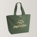 XL Bio Shopper mit Stickerei 'I am the creator of my universe' I oliv
