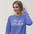 Bio Sweatshirt mit Stickerei 'Follow your intuition' I dusk blue [Damen]