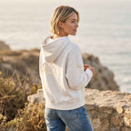 Bio Sweatjacke mit Stickerei 'Time to shine' I white [Damen]