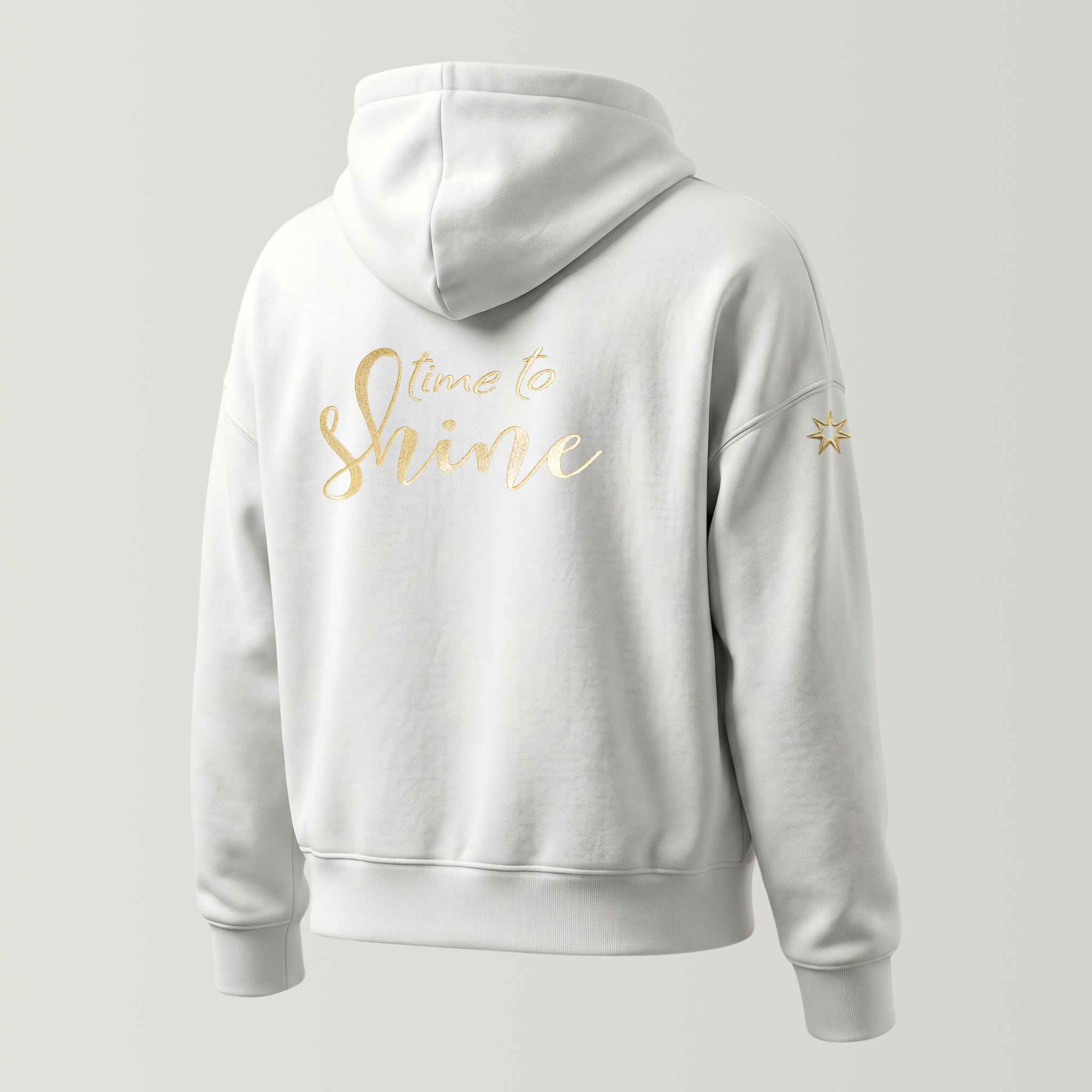 Bio Sweatjacke mit Stickerei 'Time to shine' I white [Damen]