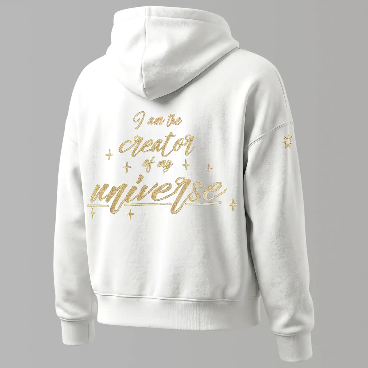 Bio Sweatjacke mit Stickerei 'I'm the creator of my universe' I white [Damen]