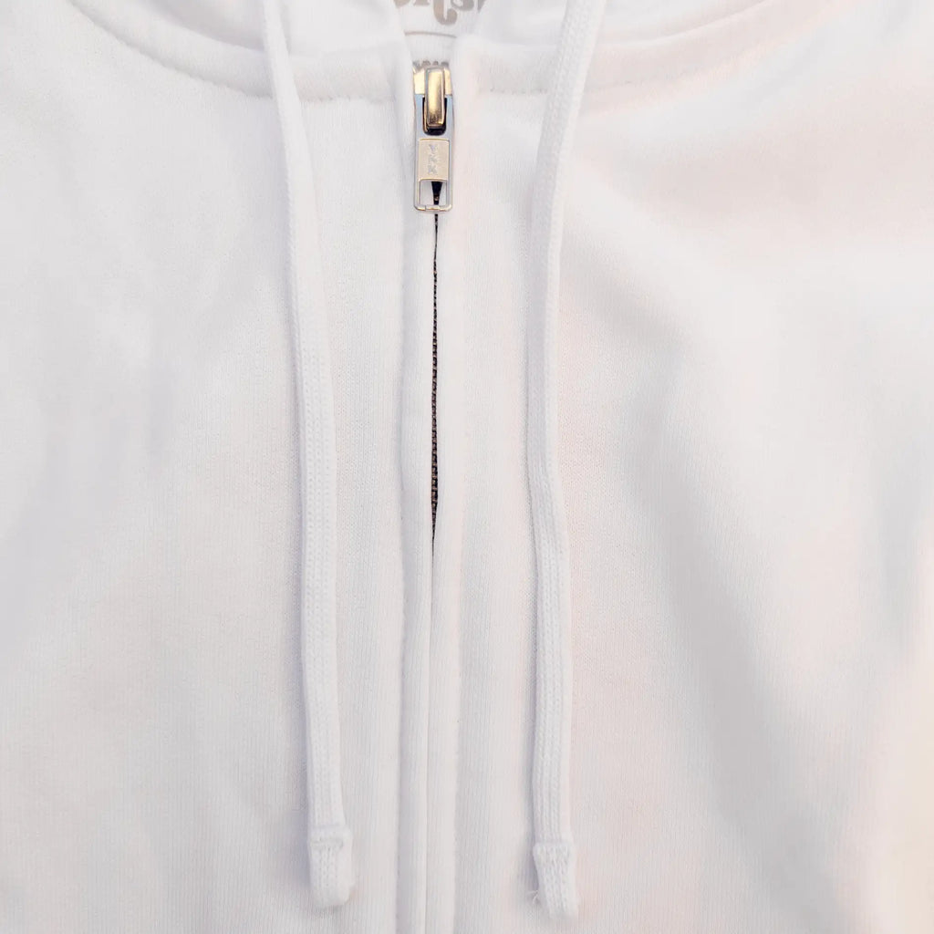Bio Sweatjacke mit Stickerei 'Time to shine' I white [Damen]
