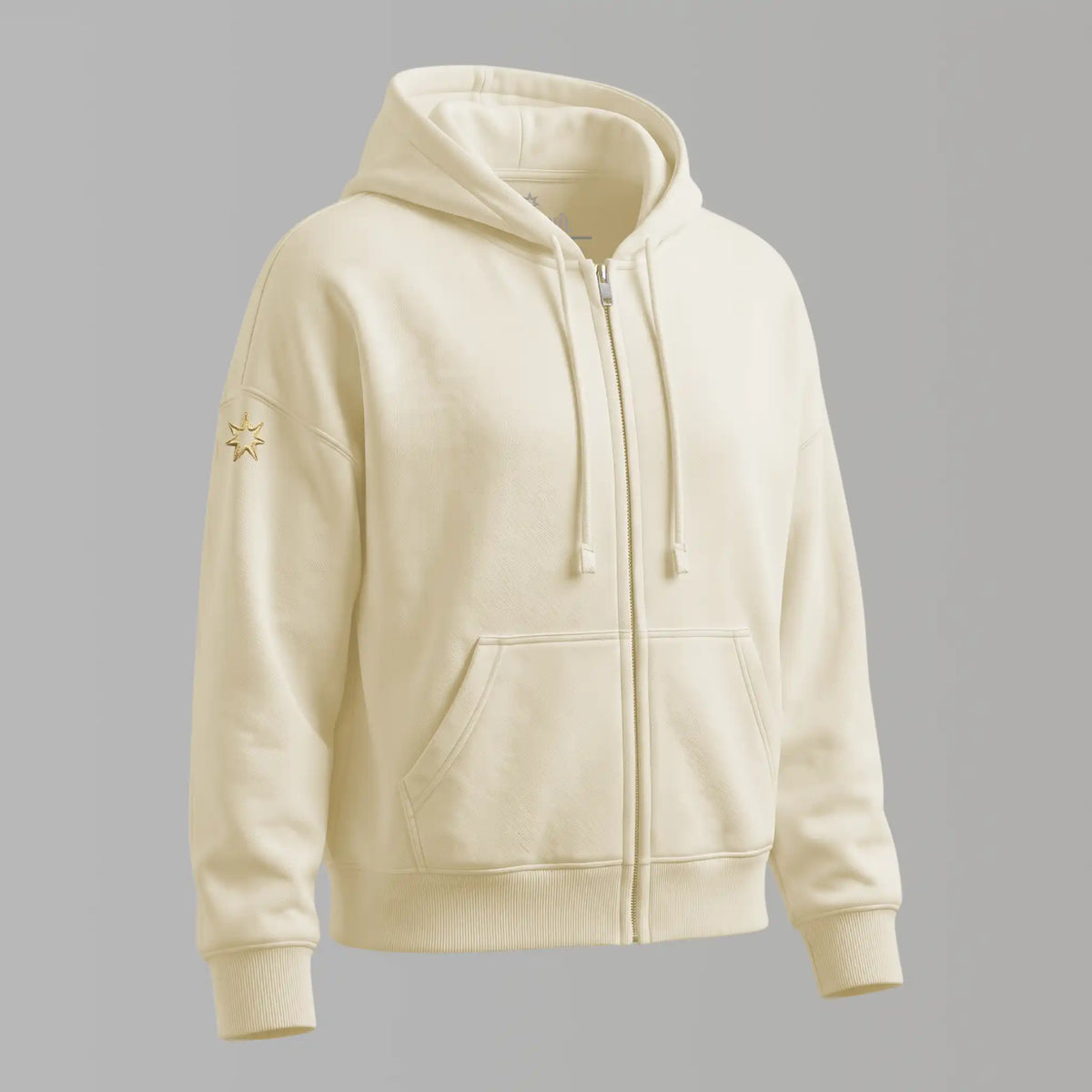 Bio Sweatjacke mit Stickerei 'My life is in my hands' I natural raw [Damen]