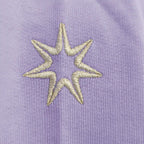 Goldene Stickerei am Ärmel (siebenzackiger Stern) auf einem spirituellen Damen Sweater mit Stickerei aus Biobaumwolle,