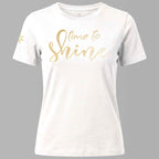 Bio-T-Shirt mit Stickerei 'Time to shine' I weiß [Damen]